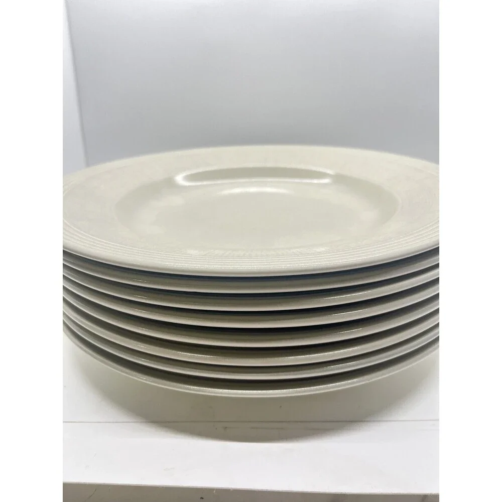 Wedgwood 'Paul Costello' 11.125 inch Plates in Limestone x 8